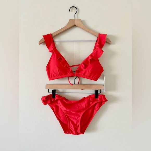NWT Warehouse Bikini with Frill Detail in Red - Size 6 - Picture 3 of 8